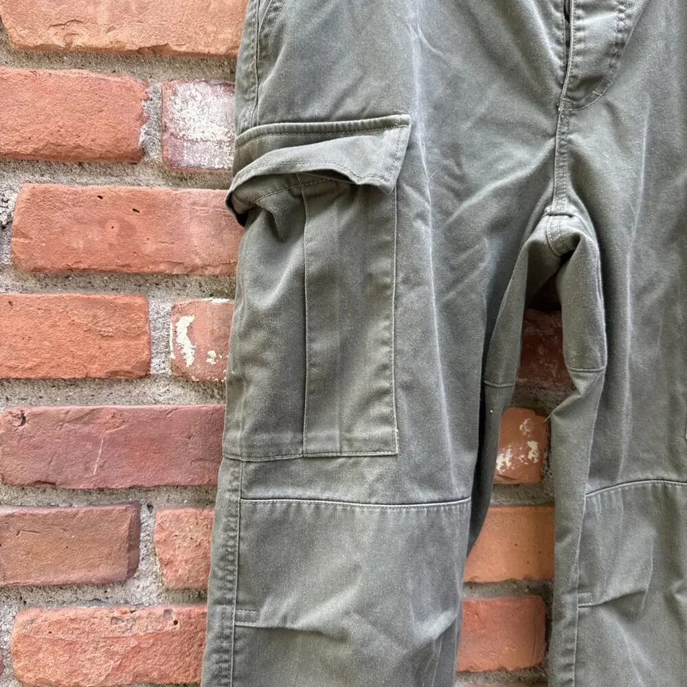 EMPYRE RELAX CARGO PANTS GREEN MENS SIZE 30x26 MILITARY SKATE Y2K BUTTON FLY